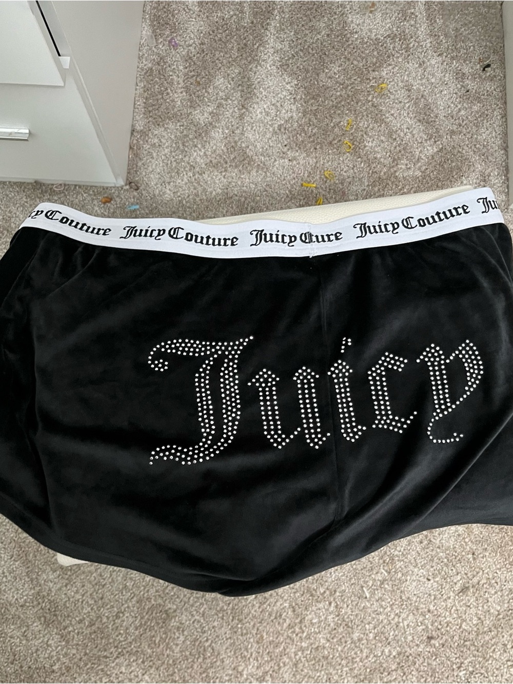 Set of 2Juicy Couture Black &Pink Athletic Lounge Shorts with Logo Waistban - Picture 3 of 8